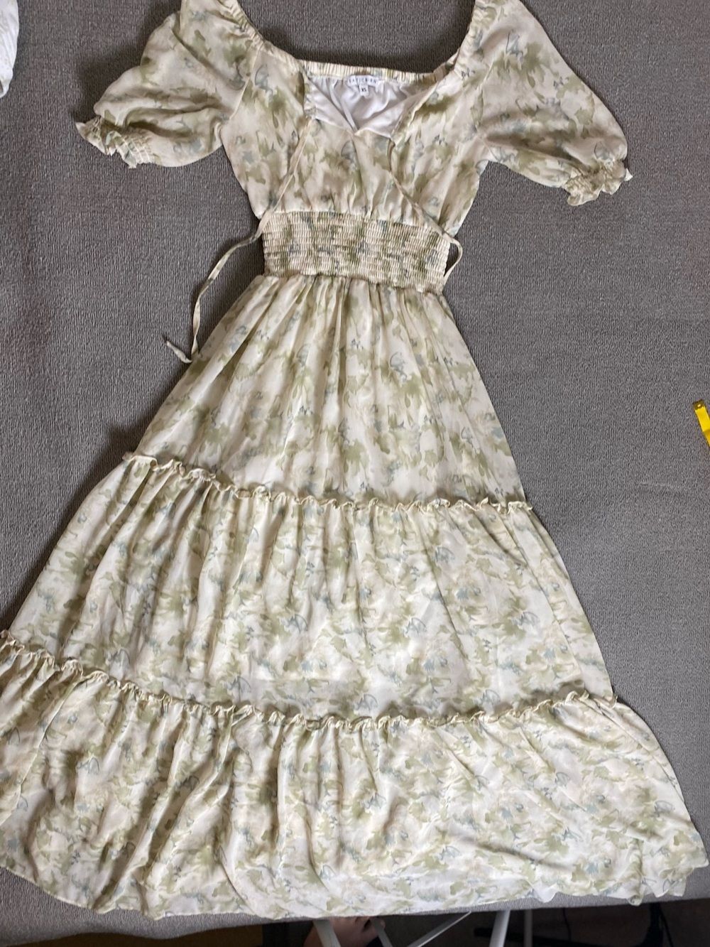 Baltic Born Maxi Dress with Sage Floral Print Cottagecore Fairycore Whimsical